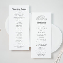Programa de Casamento com Flor Silvestre Cinza Mín