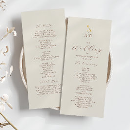 Programa de Casamento com Flor Silvestre Neutra