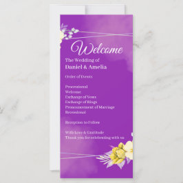 Programa de Casamento com Floral Roxa