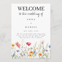 Programa de Casamento com Flores Silvestres