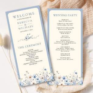 Programa de Casamento com Flores Silvestres Boho e