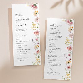 Programa de Casamento com Flores Silvestres de Pra