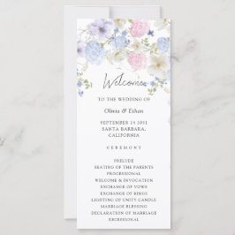 Programa de Casamento com Flores Silvestres Roxas
