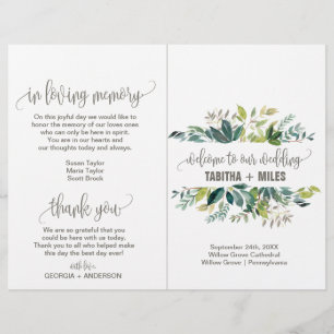 Programa de Casamento com Folhagem Dobrada