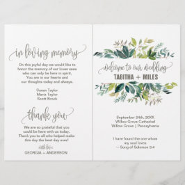 Programa de Casamento com Folhagem Dobrada