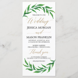 Programa de Casamento com Folhagens - Programa da