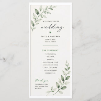 Programa de Casamento com Folhas