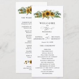 Programa de Casamento com Girassóis Rústicos
