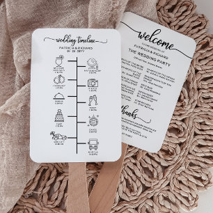 Programa de Casamento com Ícone Moderno e Leque de