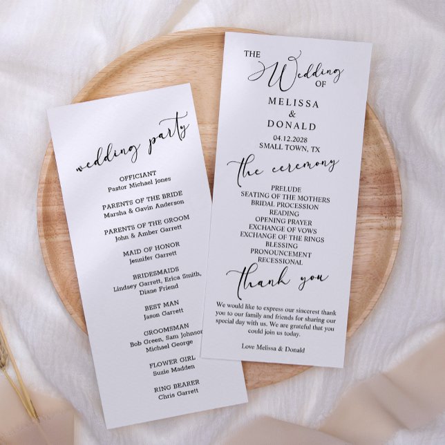 Programa de Casamento com Letra Simples Moderna Pr (Criador carregado)