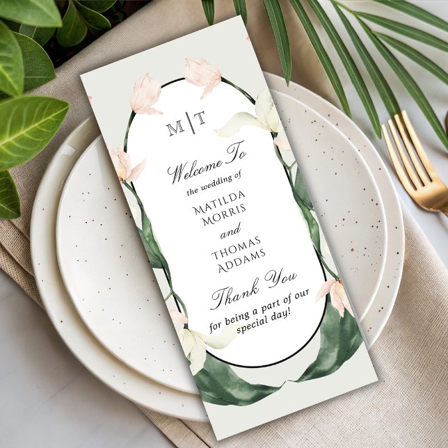 Programa de Casamento com Monograma de Tulipas Bot (Criador carregado)