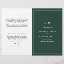 Programa de Casamento com Monograma Simples em Ver