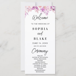 Programa de Casamento com Rosas Cor-de-Rosa e Verd