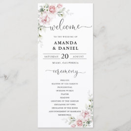 Programa de Casamento com Rosas Rosa Bege