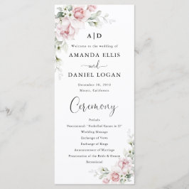 Programa de Casamento com Rosas Rosa Bege
