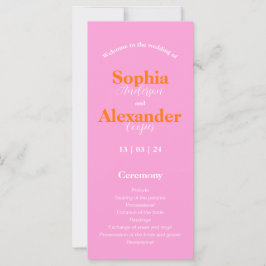 Programa de Casamento Cor-de-rosa-escuro e laranja