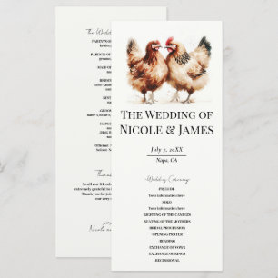 Programa de Casamento Country Aquarela Galinhas Ma