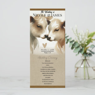 Programa de Casamento Country Vaca Amor Marrom Cre