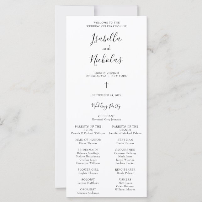 Programa de Casamento Cristão de Isabella com Letr (Frente)