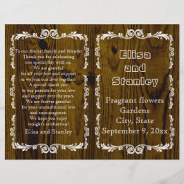 Programa de casamento da antiga madeira e da vinta