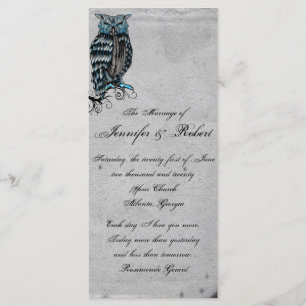 Programa de Casamento da Coruja Gótica Azul