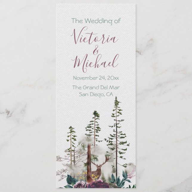 Programa de Casamento da Floresta da Madeira (Frente)