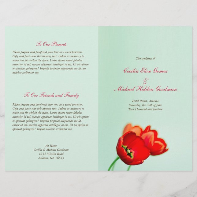 programa de casamento da horta floral primavera tu (Frente)
