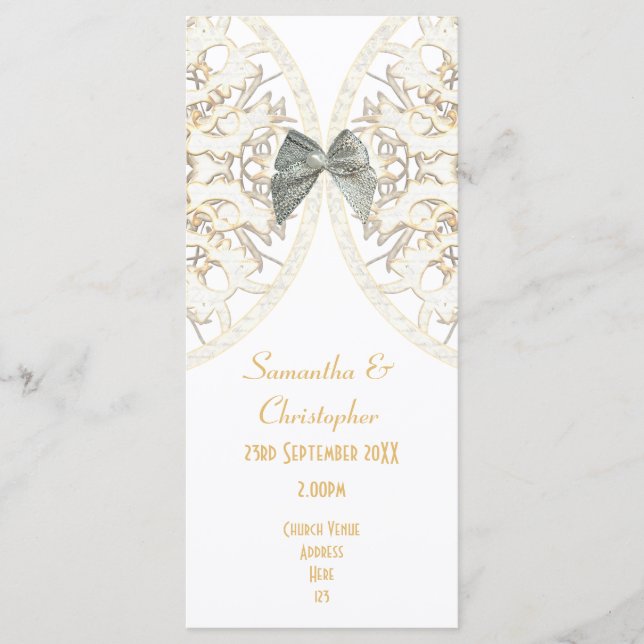 Programa de casamento da igreja de luxo e renda br (Frente)