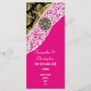 Programa de casamento da igreja de rendas brancas