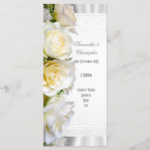 Programa de casamento da igreja floral de rosa bra