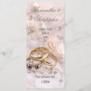Programa de casamento da igreja romântica
