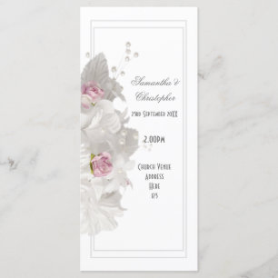 Programa de casamento da igreja rosa rosa-rosa bra