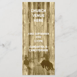 Programa de casamento da igreja temática do cowboy