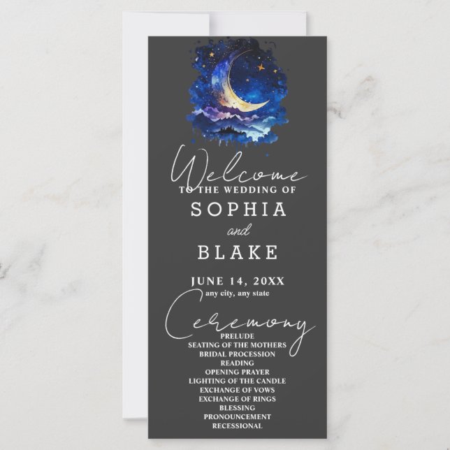 Programa de Casamento da Lua Azul e do Crescente A (Frente)