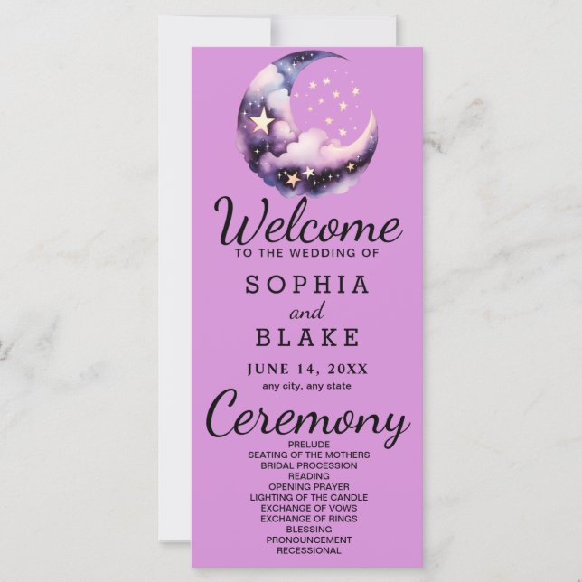 Programa de Casamento da Lua Azul e do Crescente R (Frente)