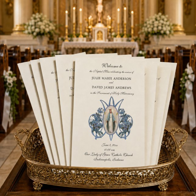 Programa de Casamento da Missa Latina Católica Ele (Criador carregado)