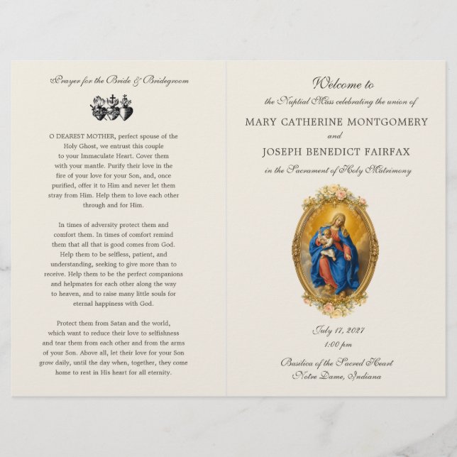 Programa de Casamento da Missa Latina de Nossa Sen (Frente)