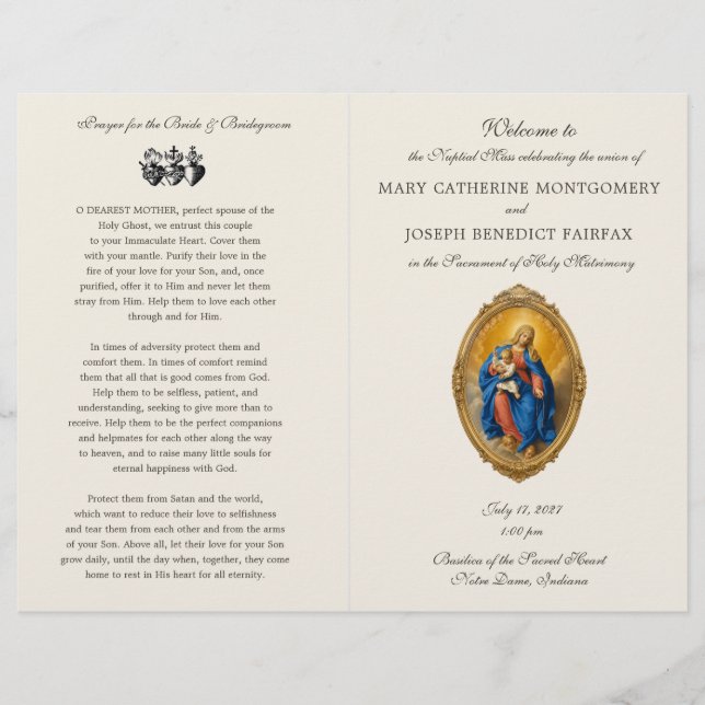 Programa de Casamento da Missa Latina de Nossa Sen (Frente)