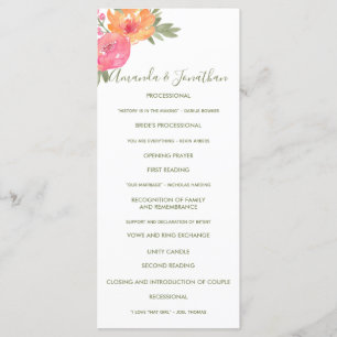 Programa de Casamento da primavera de flores aquát