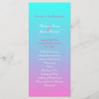 programa de casamento da turquesa ombre, cor-de-ro