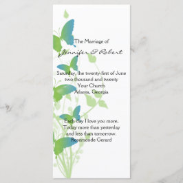 Programa de Casamento da Vinha da Borboleta Azul e