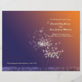 Programa de Casamento Dandelions Bi Fold