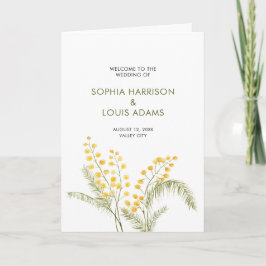 Programa de casamento das flores de aquarela da Mi