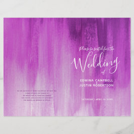 Programa de casamento de abstrato de arte roxa ros