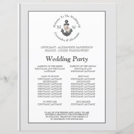 Programa de Casamento de Âncoras Florais Náuticas