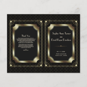 Programa de Casamento de Arte Deco do Excelente Do