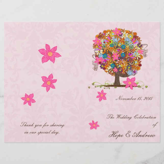 Programa de Casamento de Árvores Flores (Frente)