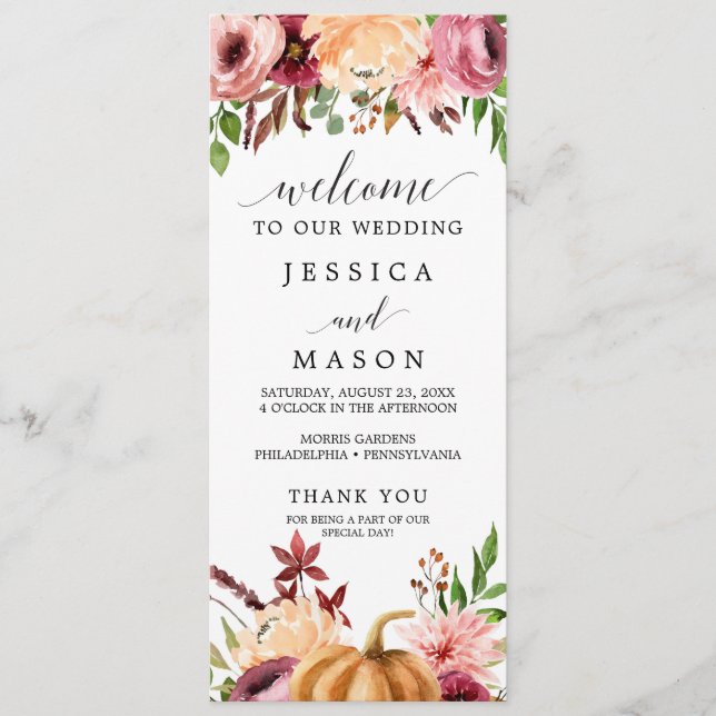 Programa de Casamento de Autumn Bliss (Frente)