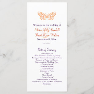 Programa de Casamento de Beijos-Borboletas (laranj