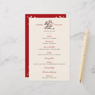 Programa de Casamento de Blossomas de Cereja Verme